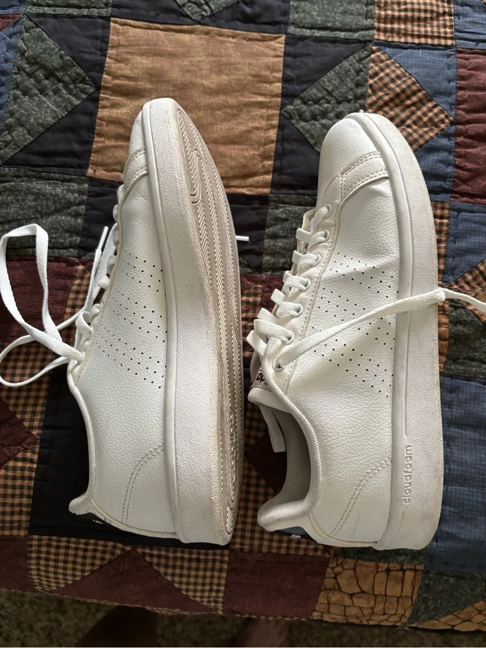 Adidas White Cloud Form Leather Sneakers Sz9
